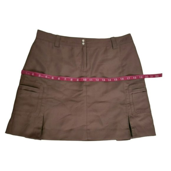 IZOD XFG Women's Athletic Golf Tennis Inner Shorts Cargo Skirt Dark Brown Sz 4 - Picture 8 of 14